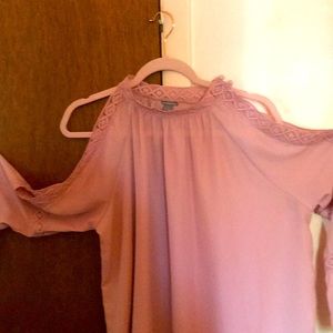 Dusty Rose Cold Shoulder Top